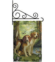 Beagles And Duck Garden Flag Set Dog 13 X18.5 Double-Sided House Banner - £21.97 GBP