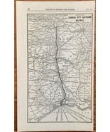 1923 Antique KANSAS CITY SOUTHERN Map Vintage RAILWAY Map - $13.57 CAD
