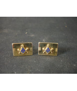 Vtg Anson Gold Plated Masonic Free Mason Square Cufflinks Cuff Links Jew... - £23.91 GBP