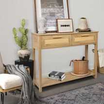 Console Table with 2 Drawers, Sofa Table, Entryway Table with open Storage - $107.42