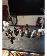 Lot Of 7 Felt Coated Plastic Toy Figurines Horses Pretend Play Horses - $19.62 CAD