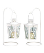 WHITE RAILROAD CANDLE LANTERNS - $559.15 MXN