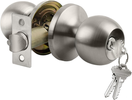 Keyed Entry Door Knob with Lock, Interior and Exterior Door Lock, Standa... - $13.33