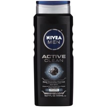 NIVEA FOR MEN Body Wash Active Clean 16.9 oz (Pack of 4) - $51.99