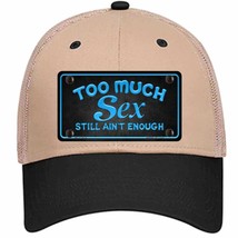 Too Much Sex Novelty Khaki Mesh License Plate Hat - £23.24 GBP