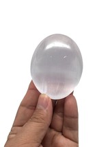 1pc,2.5&quot;-2.8&quot; White Selenite Palmstone Oval Healing Crystal Reiki Morocco,SLM07 - £4.79 GBP