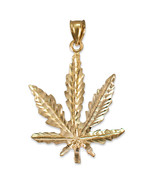 10K Yellow Gold Marijuana Weed DC Pendant - €388,03 EUR