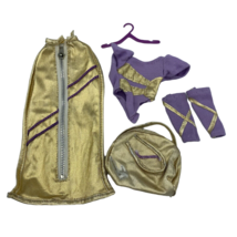 Vintage Barbie Doll Clothing Leotard Garment Bag and Tote Purple and Gol... - $13.05
