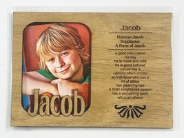 JACOB Personalized Name Profile Laser Engraved Wood Picture Frame Magnet - £10.88 GBP