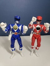 Mighty Morphin Power Rangers 1993 8&quot; Bandai MMPR Figure Lot of 2 Red &amp; Blue - £23.73 GBP