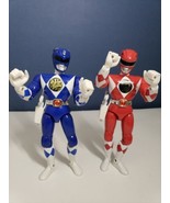Mighty Morphin Power Rangers 1993 8&quot; Bandai MMPR Figure Lot of 2 Red &amp; Blue - £23.36 GBP