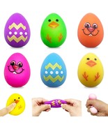 6 Pack Printed Stress Balls Easter Eggs Squishy Stress Relief Toys for K... - £19.38 GBP