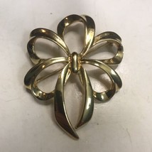 Vintage Napier Gold Tone Bow Brooch - £14.02 GBP