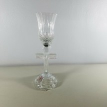 Vintage Home Interior&#39;s Cross Candle Holder with Glass Base Pegged Votive Cup - £11.20 GBP