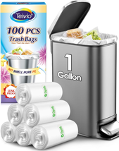 1 Gallon Mini Trash Bags 100 Ct, Strong Clear Garbage Bags for Bathroom, House - £8.98 GBP