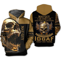 Personalized Skull May Guy I Am Who I Am Ur Approval Isn&#39;t Needed Hoodie 3D - £29.35 GBP+
