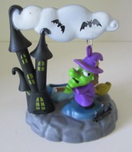 2017 FSG Solar Powered Halloween &quot;FLYING WITCH&quot; on Broomstick Figurine EUC - £6.43 GBP