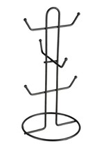 Mug And Cup Hanger With 6 Hooks Black Drinkware Stand With Shelf Cup Hol... - $10.57