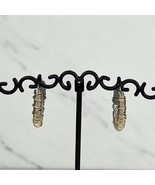 Silver Tone Wire Wrapped Hoop Earrings Pierced Pair - £5.45 GBP