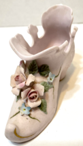 Vintage Lefton Porcelain Bisque Victorian Shoe Figurine 3D 1204 Hand Pai... - $17.55