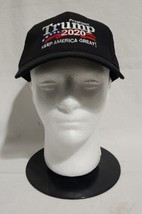 President Trump 2020 Black Adjustable Baseball Cap Hat USA Flag Cotton-Pre-owned - £7.25 GBP