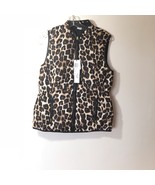 Workshop Republic Clothing Leopard Print & Black Quilted Vest Reversible Small - $38.56
