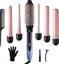 Erokicysh Curling Iron 6 in 1 Hair Curling Wand Set with Curling Brush Instant H - £27.67 GBP