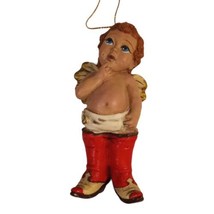 Vtg Western Cowboy Boots Diaper Baby Christmas Ornament Signed MWD 4”t EUC - £8.14 GBP