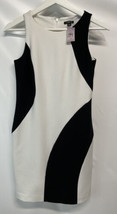 Ann Taylor Petite Black, White Color Block Sheath Dress Ponte Knit Lined NEW 0P - £54.78 GBP
