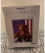Wonder Art Latch Hook Rug Kit 4301 All American Bear Rug 20 x 27 Patriotic Teddy - $12.99