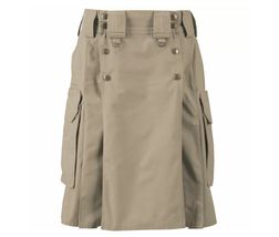 Scottish Beige 511 Tactical Kilt Fashion Utility Kilts For Men Size 30&quot; to 56&quot; - £44.10 GBP