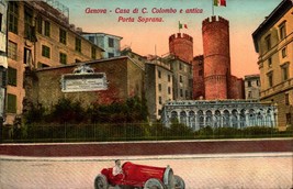 Vintage POSTCARD-GENOVA-CASA Di C. Colombo E Antica, Porta Soprana, Italy BK32 - £3.48 GBP