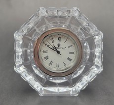 Waterford Crystal Small Octagon Desk Clock Cut Glass Analog Face Roman Numerals - £30.29 GBP