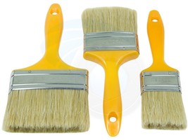 3pcs Flat Paint Cutting Brush Soft Bristle Hard Plastic Painting Stain - £10.06 GBP