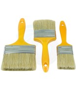3pcs Flat Paint Cutting Brush Soft Bristle Hard Plastic Painting Stain - £10.06 GBP