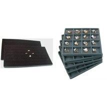 Black Foam 72 Slot Ring Jewelry tray Insert &amp; 16 Slot Jewelry Display Kit 7 Pcs - £16.24 GBP