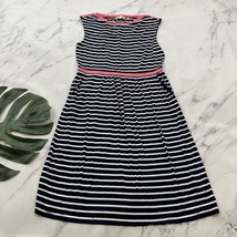 Boden Eleanore Jersey Dress Size 10 Navy Blue White Striped Boat Neck Po... - $36.62
