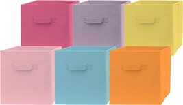 Pomatree 13X13X13 Inch Storage Cubes - 6 Pack - Colorful Fabric Cube Bins For - £38.32 GBP