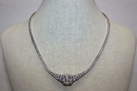 Estate Fine 14K White Gold Diamond Filigree Necklace Fancy Collar 2.00 carats tw - £2,102.21 GBP
