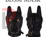 Genuine LEATHER GIMP DOG Puppy Hood Full Mask Mouth Costume Party Mask w... - $30.84