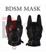 Genuine LEATHER GIMP DOG Puppy Hood Full Mask Mouth Costume Party Mask w... - £24.19 GBP