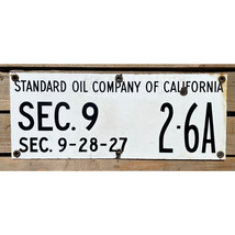 Standard Oil Company of California Vtg Porcelain Oil Lease Sign Oilfield 955A - £101.87 GBP