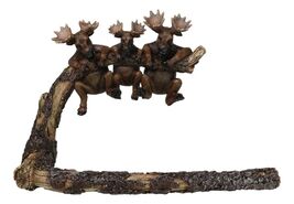 Rustic Western Elk Moose Hanging On Tree Branch Wall Hand Towel Holder Bar - $53.99