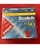 6 PACK NEW SEALED Scotch Audio Cassettes BX 90 Minute Blank Tapes - $9.29