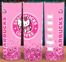 Hello Kitty Coffee Cup Pink Tumbler Cup Mug 20oz with lid and straw - £15.94 GBP