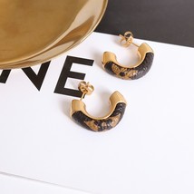 Stainless Steel Leather Pattern Texture Different Design Stud Earrings For Women - £16.79 GBP