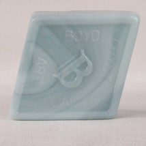Boyd Crystal Art Glass Diamond B Logo Paperweight #7 Candy Swirl, Green Blue and - £25.28 GBP