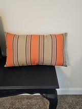 Pottery Barn Sumbrella Orange Cushion Pillow Patio Porch 24&quot; x 13&quot; - £15.79 GBP