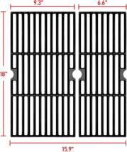 Cast Iron Cooking Grates Grid Replacement 18&quot; For Charbroil Performance 2 Burner - £41.68 GBP