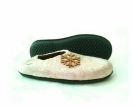 US 10.5 Woman Wool Felt slippers * Handmade house shoes * Wood snowflakes - £29.42 GBP
